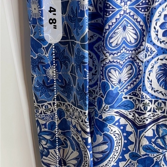 Farm Rio Women’s XL Tile Dream Sleeveless Maxi Dress Blue White Tropical 4164 - Picture 4 of 12